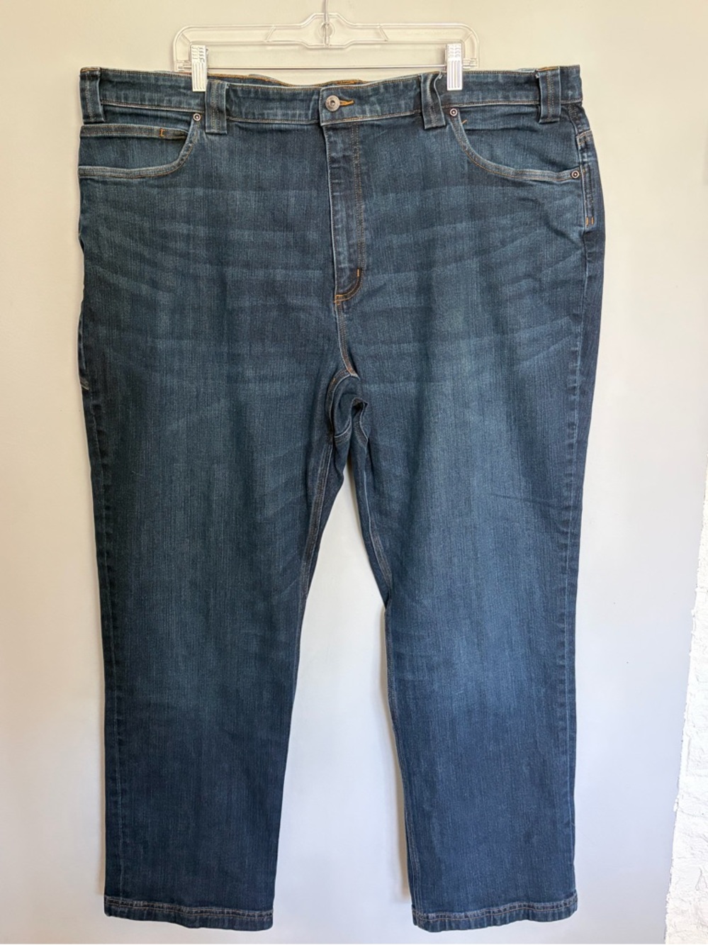 Duluth Trading Ballroom Double Flex Jeans Mens Size 46x32 Blue Relaxed Fit Denim